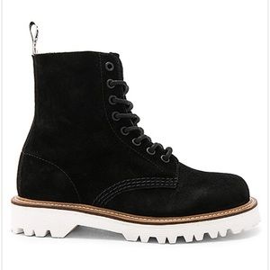 Dr. Martens Pascal 8 Eye Boot Suede w/ White Soles